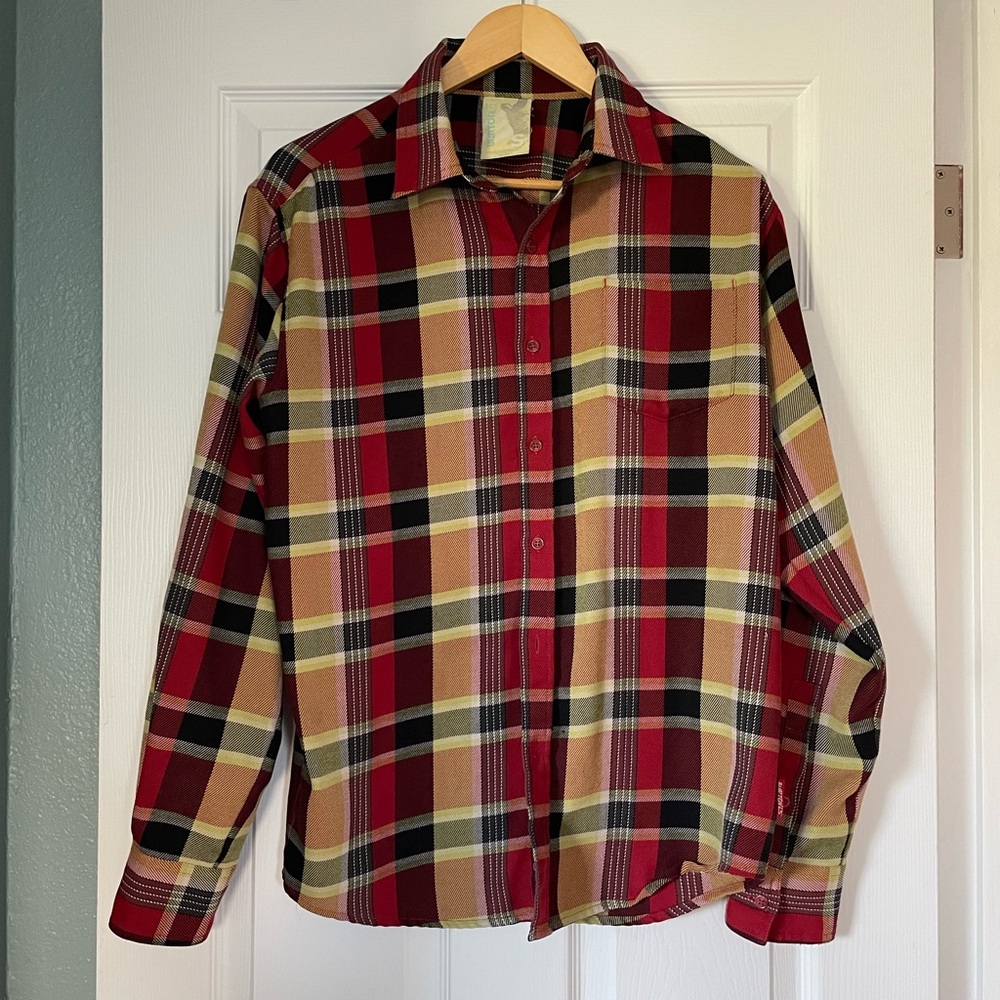 Burton Red and Black Casual Button Down Shirt